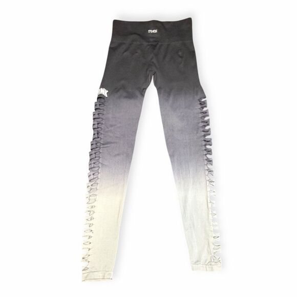 PINK VICTORIA’S SECRET Women’s Black to Gray Ombre Lace-Up Cool & Comfy Legging - Picture 6 of 6